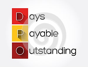 DPO - Days Payable Outstanding acronym, business concept background