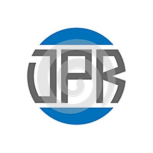 DPR letter logo design on white background. DPR creative initials circle logo concept photo