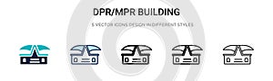 Dpr/mpr building icon in filled, thin line, outline and stroke style. Vector illustration of two colored and black dpr/mpr