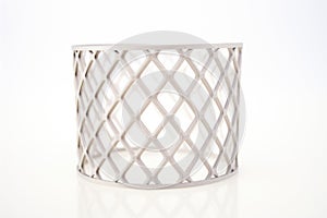 3dprinted metallic lattice on a white background