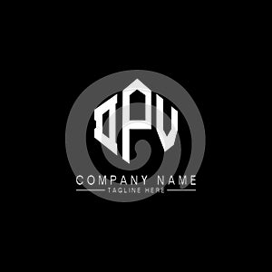 DPV letter logo design with polygon shape. DPV polygon and cube shape logo design. DPV hexagon vector logo template white and