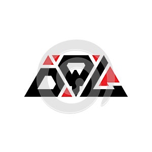 DQL triangle letter logo design with triangle shape. DQL triangle logo design monogram. DQL triangle vector logo template with red