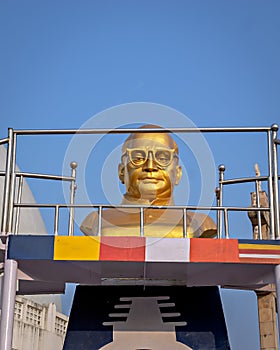 Dr Ambedkar statue at Deekshabhoomi-a sacred monument of Navayana Buddhism located at Nagpur city in Maharashtra state of India