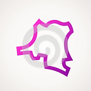DR Congo - Stylized outline map