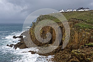 Dr Johnson\'s Head with Land\'s End Visitor Centre