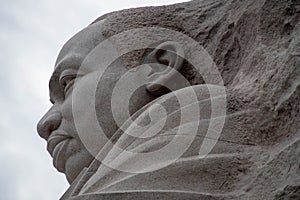 Dr. Martin Luther King Jr. memorial profile close up.