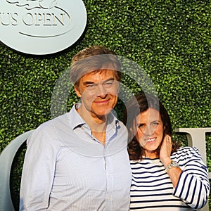 Dr Mehmet Oz aka Dr Oz and his wife Lisa Oz attend US Open 2015 tennis match between Serena and Venus Williams