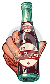 Dr Pepper Logo Vintage Hand 10 2 4