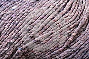 Drab Brown Yarn Texture Close Up