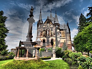 Drachenburg Castle is a castle on a rock Drachenfels castle from a fairy tale and is a very popular tourist destination.Germany