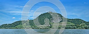 Drachenfels and Drachenburg,Siebengebirge,Rhine River,Germany