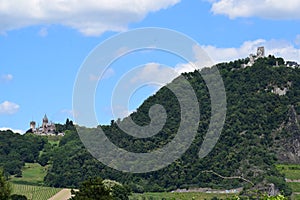 Drachenfels with a ruin and a castle