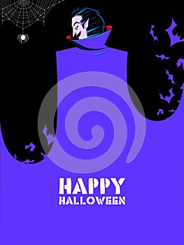 Dracula in Happy Halloween holiday night celebration background