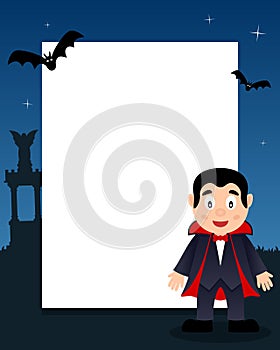 Dracula Happy Halloween Vertical Frame