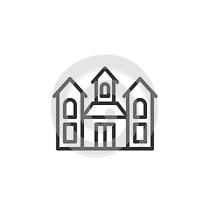 Dracula house line icon