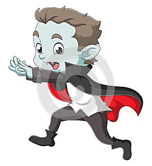 The dracula man is running and catching the people