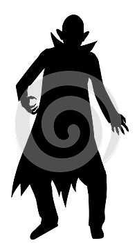 Dracula silhouette isolated on white background