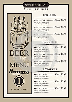 Draft beer menu