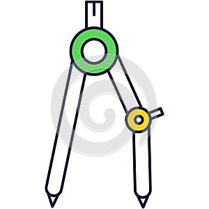 Draft compass architect and engineer tool icon