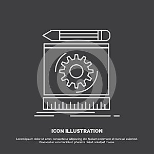 Draft, engineering, process, prototype, prototyping Icon. Line vector symbol for UI and UX, website or mobile application