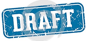 draft rectangular sign. draft stamp