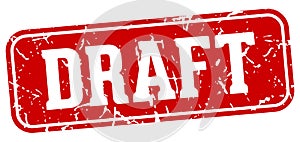 draft rectangular sign. draft stamp