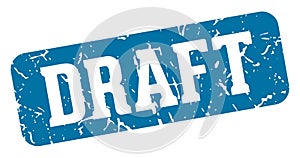 draft rectangular sign. draft stamp