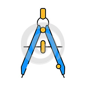 drafting compass architectural drafter icon color illustration photo