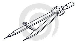 Drafting Compass Engineering Tool Vector, vector design Generative AI