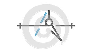 Drafting Compass Icon, Design Precision Tool, vector design Generative AI