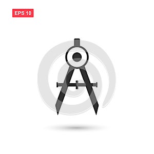 Drafting compass icon vector design isolated 3