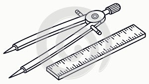 Drafting Compass and Ruler Tools, vector design Generative AI
