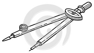 Drafting Compass Tool, Geometric Precision, Technical Drawing, Architectural Design, vector design Generative AI