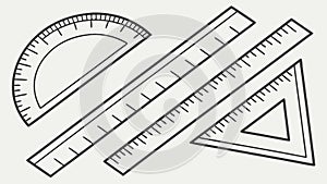 Drafting and Geometry Tools Set Line Art, Education and Precision, vector design Generative AI