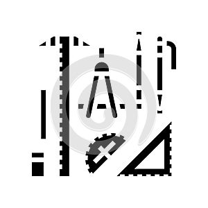 drafting tools architectural drafter glyph icon vector illustration