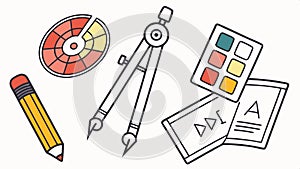 Drafting tools illustration, architecture and engineering design vector design Generative AI