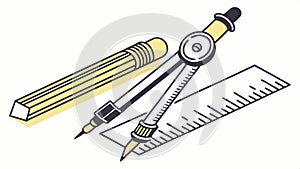 Drafting tools illustration, engineering and architecture design vector design Generative AI