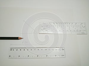 Drafting tools are on white background 8.