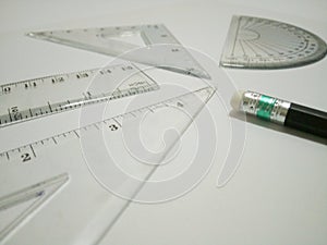 Drafting tools are on white background 4.