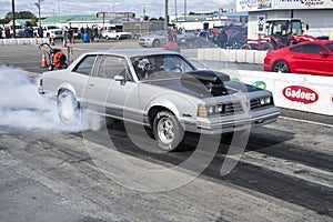 Drag car smoke show