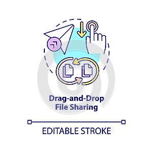 Drag and drop file sharing concept icon