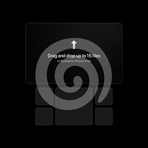 Drag and Drop Files Panel with Transparent Background. User Interface for Downloading files on your Device