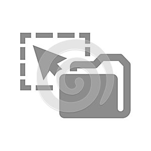 Drag and drop folder vector icon