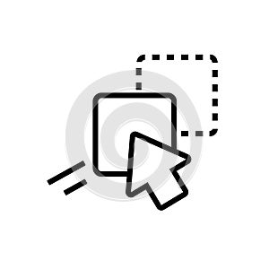 Drag and drop icon. Cursor, pointer, computer mouse. Drag line icon. Vector on isolated white background. EPS 10
