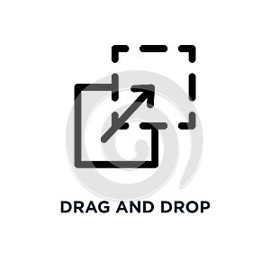 drag and drop icon. drag and drop concept symbol design, vector