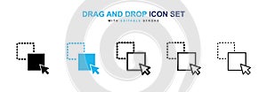Drag and drop icon vector