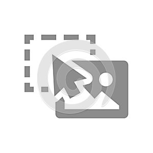 Drag and drop image file vector icon