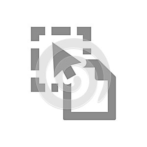 Drag and drop, upload file vector icon