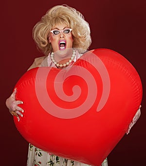 Drag Queen With Huge Balloon