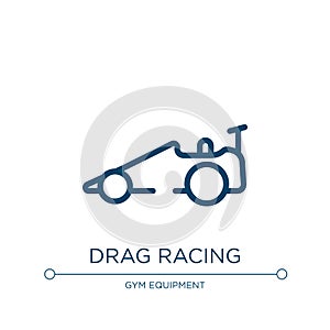 Drag racing icon. Linear vector illustration from racing collection. Outline drag racing icon vector. Thin line symbol for use on